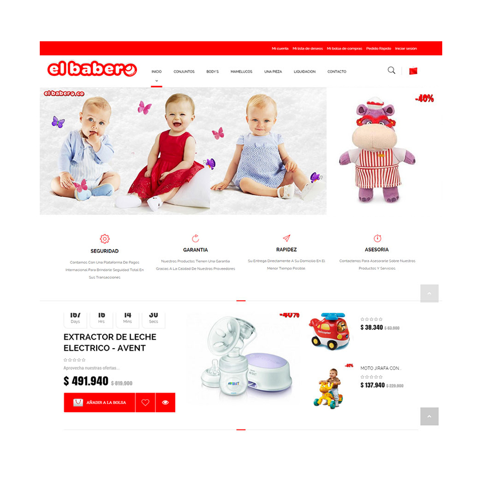 Tienda Online especializada en la venta de articulos para bebes.