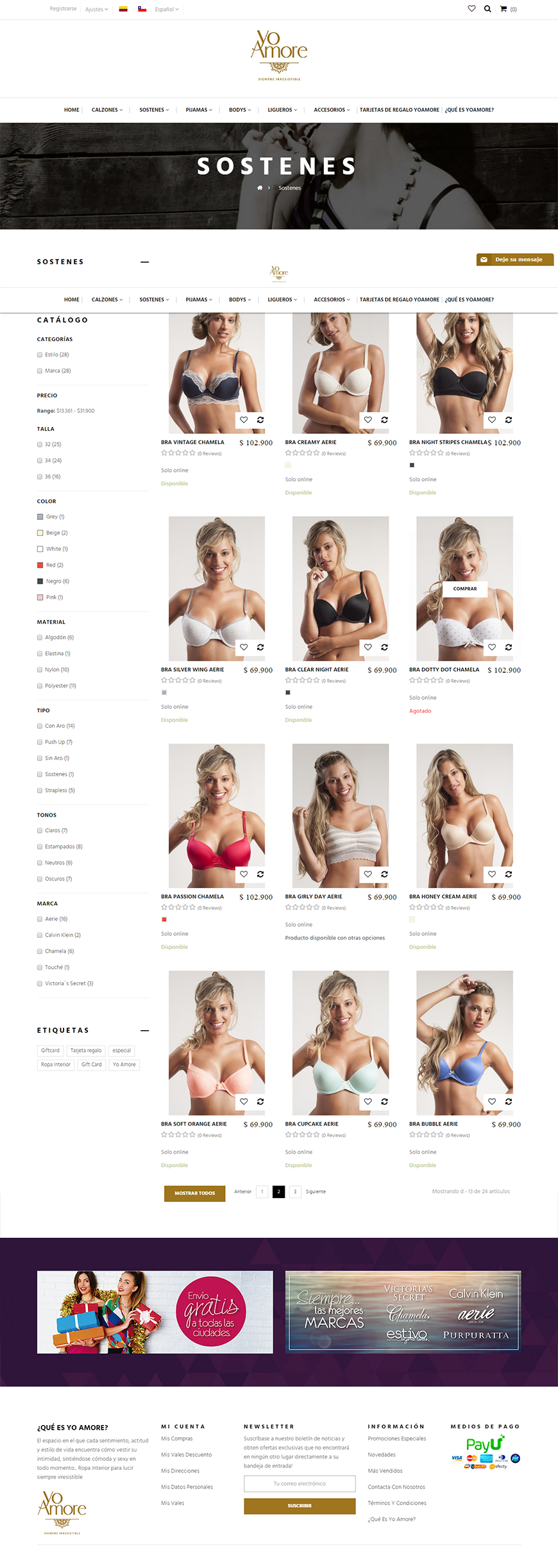 Tienda Online especializada en la venta de ropa interior para mujeres