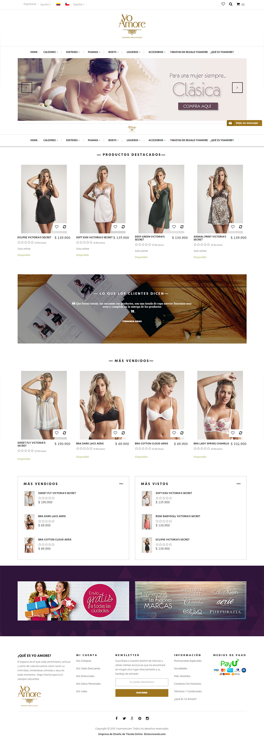 Tienda Online especializada en la venta de ropa interior para mujeres